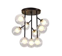 Chandeliers, Industry Sputnik Chandelier,Seflush Ceiling Glass Shade Adjusable Hanging Chandeliering Fixture for Island Dining Room Kitchen Home/Black/9 Light Fixture(Black)
