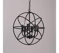 Chandeliers Iron Industrial Wind Globe Pendant Lamp American Village Retro Ceiling Light Scandinavian Creative Restaurant Stairs Chandelier E27 Pendant Lighting (Size : 5252cm) (42 * 42cm)