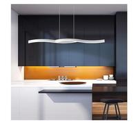 Chandeliers Metal Wave LED Linear Pendant Lights Kitchen Island Dimmable 3000-6000k Acrylic Chandelier Fixture with Remote Control for, Dining Room