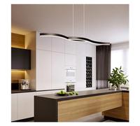 Chandeliers Metal Wave LED Linear Pendant Lights Kitchen Island Dimmable 3000-6000k Acrylic Chandelier Fixture with Remote Control for, Dining Room