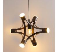 Chandeliers, Wooden Chandelier丨 5W Personality Lighting Luminaire丨restaurant Bar Ceiling Chandeliers Lighting Fixture丨wooden Color 7Lights Light Chandelier丨simple Hanging/Walnut/a