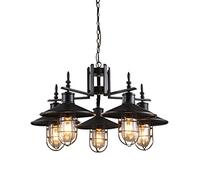 Chandeliers, Wrought Iron Retro Industrial, Bird Cage Glassnordic Liviroomp Double Staircase Large Light