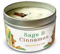 Chandelita Velas Aromáticas Grandes Salvia y Canela Ceylan con Cera de Soja y Aceites Esenciales - Velas Decorativas - Velas Aromaticas Perfumadas - Candles - Para la Relajación y Meditación.