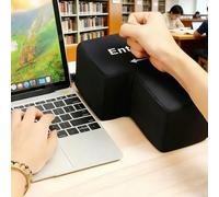 ChaneeHann Cojín de Oficina Anti-Estrés con Forma de Tecla Enter USB - Gigante, Cómodo, Plug & Play para PC/Mac, (Negro)
