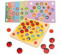 ChaneeHann Juego de Memoria de Mariquitas en Madera para Niños Niñas 3 4 5 años,Juguete Educativo en Madera,Juegos de Mesa Niños y NiñAs 3 4 5 Años, Regalo para Niños 3+ Años