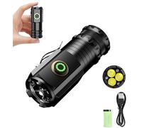 ChaneeHann Linterna Led Recargable,5 Modos de Iluminación,3 Cuentas de Lámpara,Linterna Pequeña Muy Brillante con Imanes de Clip,Linterna Impermeable para Camping,Senderismo,Outdoor