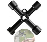 ChaneeHann Llave Triangular Multifunción 6-en-1 con Llave Maestra Contador Agua Ascensor para Gas Válvulas Armarios Eléctricos, Negro