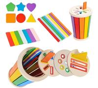 ChaneeHann Montessori - Juguete educativo de madera para niños, colores y formas, juego educativo para habilidades motoras a partir de 2, 3, 4 años, desarrollo temprano y sensorial