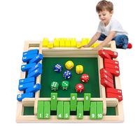 ChaneeHann Shut The Box, Juego de Mesa de Madera,Juego de Dados para Viajes, Juego de Mesa de Gran Familia,Juego de Pub Familiar 1-4 Jugadores con 8 Dados de Colores para Adultos y niños