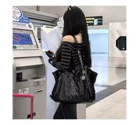 Chanel Style Quilted Chain Tote Bag, Black Fall Winter New Fashion Versatile Commuter Handbag Shoulder Bag