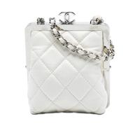 Chanel Vintage- Bolso de hombro acolchado con marco Pre-owned- Pre-owned- Mujer- Blanco- ONE SIZE- Bolso de hombro acolchado con marco Pre-owned