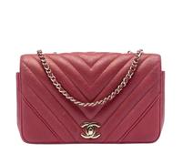 Chanel Vintage - Bolso de hombro con solapa de caviar acolchado Pre-owned - Pre-owned - Mujer - Rojo - ONE SIZE -