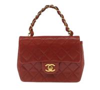 Chanel Vintage - Bolso flap Pre-owned Vintage cuadrado con asa de cadena - Pre-owned - Mujer - Rojo - ONE SIZE -