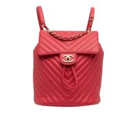 Chanel Vintage - Mochila Pre-owned de piel de becerro acolchada - Pre-owned - Mujer - Rojo - ONE SIZE -