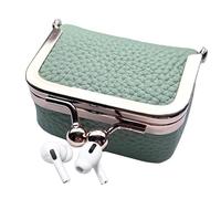Change Coin Purse - Leather Kiss Lock Pouch, Small Makeup Organizer, Cute Cash Holder | Cash Coin Storage Daily Carry Usage Compact Design Accessory, Women Teenager Girls Fashion Style Wallet