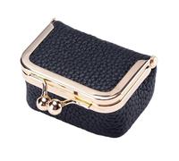 Change Coin Purse - Leather Kiss Lock Pouch, Small Makeup Organizer, Cute Cash Holder | Cash Coin Storage Daily Carry Usage Compact Design Accessory, Women Teenager Girls Fashion Style Wallet