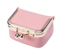 Change Coin Purse - Leather Kiss Lock Pouch, Small Makeup Organizer, Cute Cash Holder | Cash Coin Storage Daily Carry Usage Compact Design Accessory, Women Teenager Girls Fashion Style Wallet