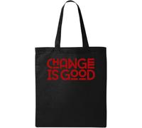 Change is Good - Bolsa de algodón ecológico natural, color negro, talla única, Negro -, Talla única