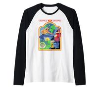 Change the Ending Sarcastic Retro Vintage Funny Adult Humor Camiseta Manga Raglan