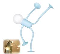 Changeable Shape Funny Sportsman Night Light,Cute LED Light Bulb Mini Night-Lights, DIY Shape-Changing Night Lamps Suction Cup Desktop Ornaments Novelty Bendable Lights Funny Design Lamp (Blue)