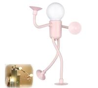 Changeable Shape Funny Sportsman Night Light,Cute LED Light Bulb Mini Night-Lights, DIY Shape-Changing Night Lamps Suction Cup Desktop Ornaments Novelty Bendable Lights Funny Design Lamp (Pink)