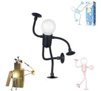 Changeable Shape Funny Sportsman Night Light, Cute Light Bulb Man Mini Night Light,DIY Shape Night Lights,Suction Cup Bendable Desk Lamp Decompression Ornaments for Kids Bedroom Tabletop Shelves Decor
