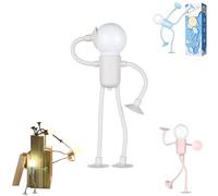 Changeable Shape Funny Sportsman Night Light, Cute Light Bulb Man Mini Night Light,DIY Shape Night Lights,Suction Cup Bendable Desk Lamp Decompression Ornaments for Kids Bedroom Tabletop Shelves Decor