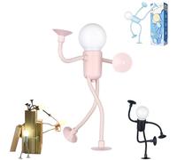 Changeable Shape Funny Sportsman Night Light, Cute Light Bulb Man Mini Night Light,DIY Shape Night Lights,Suction Cup Bendable Desk Lamp Decompression Ornaments for Kids Bedroom Tabletop Shelves Decor