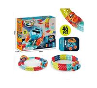 Changeable Track with LED Lighting Race Car Flexible Rail & Electric Car Set Won't Turn out of Track Gift for Kids New