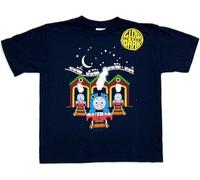 Changes Thomas The Tank Engine Thomas at Station Glow-in-The-Dark 2-Sided Navy Blue tee(XX-Large)