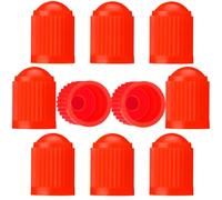CHANGKAIFA 10 Piezas Tapones Rueda Coche para Ford Fiesta 8 (VIII) JH8 I 2017-2023 -, Tapones de Neumáticos con Anillo Sellador La Presión Tapones de Válvula de Coche, Tapas de Polvo de Rueda,Red