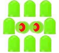 CHANGKAIFA 10 Piezas Tapones Rueda Coche para Opel Meriva B S10 I 2010-2017 -, Tapones de Neumáticos con Anillo Sellador La Presión Tapones de Válvula de Coche, Tapas de Polvo de Rueda,Green