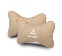 CHANGKAIFA 2 Piezas Reposacabezas Coche Cojin para Mitsubishi Pajero IV 2015-2018, Soporte de Cuello Cojín Conductor Cómodo Almohada Transpirables,Beige