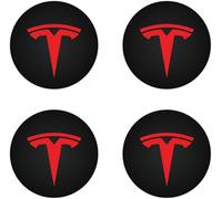 CHANGKAIFA 4 Piezas Pegatinas para Tapacubos para Tesla Cybertruck 2024-2025, Decoración de Llantas de Automóvil Adhesivo de Tapacubos Elegante Centro de Rueda Accesorios,C-56mm