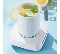CHANGLKJ Calentador Y Enfriador De Tazas Inteligentes De 450 Ml, Taza Eléctrica para Bebidas con Cuerpo De Aluminio Apto para Uso Alimentario, Ajustes De 8/18/55 ℃ Y Funcionamiento con Un Solo Botón