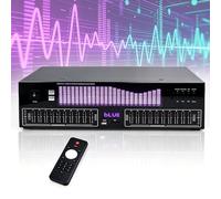 CHANGLKJ Ecualizador Gráfico Hi-fi, Ecualizador Gráfico Estéreo De 20 Bandas, Procesador De Audio Digital con Control Remoto Y Pantalla Led De Espectro, 15 Modos Dinámicos, Reducción De Ruido
