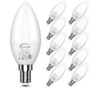 ChangM Bombilla LED E14, 5W Equivalente a 50W, Bombilla de Vela, Colores 560Lm, Blanco Puro 5000K, No Regulable, 10 unidades