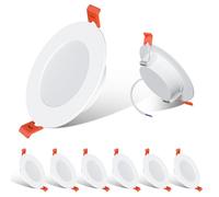 ChangM Downlight Led Empotrabl 8W, Luz Cálida 2700K, IP44 Focos LED Interior Techo Empotrable, Φ68-80mm, AC 220-240V Decuado Para Sala de Estar, Cocina, Baño y Baño, Juego de 6