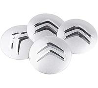 CHANGNIANFA 4Piezas Pegatinas Tapas Centrales Rueda para Citroen C5 Aircross 2018-2022 2023, Tapabujes Llantas Logo Emblema Protector Buje Tapacubos Centrales Insignia Rueda,56MM-Silver