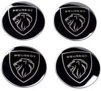 CHANGNIANFA 4Piezas Pegatinas Tapas Centrales Rueda para Peugeot 807 2002-2014, Tapabujes Llantas Logo Emblema Protector Buje Tapacubos Centrales Insignia Rueda,56MM-A