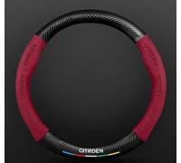 CHANGNIANFA Funda Volante para Citroen C4 Grand SpaceTourer 2018-2023, Protector Volante Cubierta Volante Volante Revestimiento Volante Dirección Volante Empuñadura Volante,Red-Circular