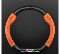 CHANGNIANFA Funda Volante para Citroen C4 II Grand Picasso 2016-2018, Protector Volante Cubierta Volante Volante Revestimiento Volante Dirección Volante Empuñadura Volante,Orange-D-Shaped