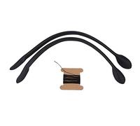 Changor 2 Correas de Bolso de Cuero Genuino, Accesorios de Mano Elegantes de Moda, Reemplazo de Correas de Cuero para Bolso, con Hilo para Asa de Repuesto de Bolso (Cuero superior negro)