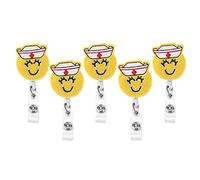 Changor 5 Clips Elásticos para Insignias, Soportes Duraderos para Insignias con Boca de Cocodrilo, Diseño Bordado para Enfermeras, Profesores, Voluntariado, Fieltro/plástico/metal (Enfermera)