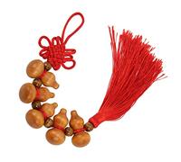 Changor Adorno de Coche con Colgante de Borla China para Colección y Decoración, Bendiciones Expresas para Familiares y Amigos, Material de Caoba