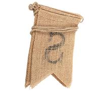 Changor Bandera de Banderín de Arpillera Decoración Rústica para Celebraciones de Bodas, Pancarta Colgante de Miss to Mrs, Material de Arpillera Natural, 1 Tira con 8 Banderas