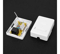 Changor Caja de Redes de Puerto único CAT6 con Diseño Elegante para Conectar la Comunicación entre el Equipo y el área de Trabajo, Caja de 2 Piezas RJ45-8P8C para Escritorio, Material ABS