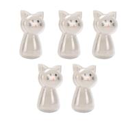 Changor Clips de Sellado de Dibujos Animados Ayudantes Lindos y Prácticos para Almacenamiento de Alimentos para Aperitivos Nueces Leche en Polvo 5 Piezas 7,5x4x3,3 Cm (gato blanco)