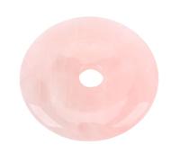 Changor Colgante de Cristal de Cuarzo Rosa Donut, Elegante Colgante de Piedras Preciosas Naturales para Mejorar la Apariencia de Mujeres y Hombres
