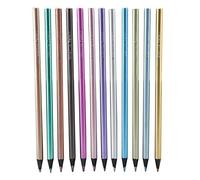 Changor Juego de 12 Lápices de Colores Metálicos con Efecto Brillante para Dibujar Libros para Colorear Lápices Artísticos de Madera Negra